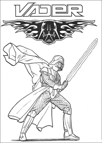 Darth Vader, Ruthless Cyborg Coloring Page